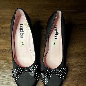 Black Heels with Polka Dot Bow